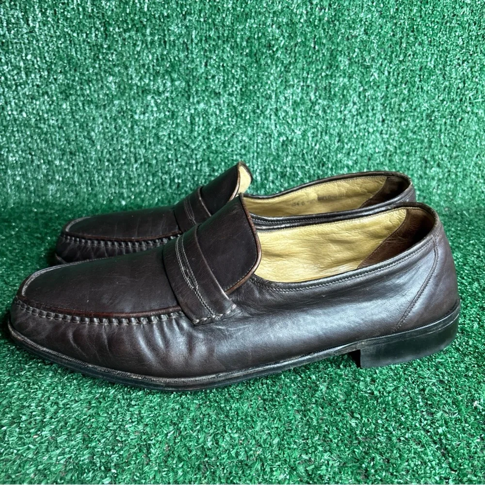Vintage Bally “Baflo” Loafers Brown Leather Slip On‎ Shoes Size 14